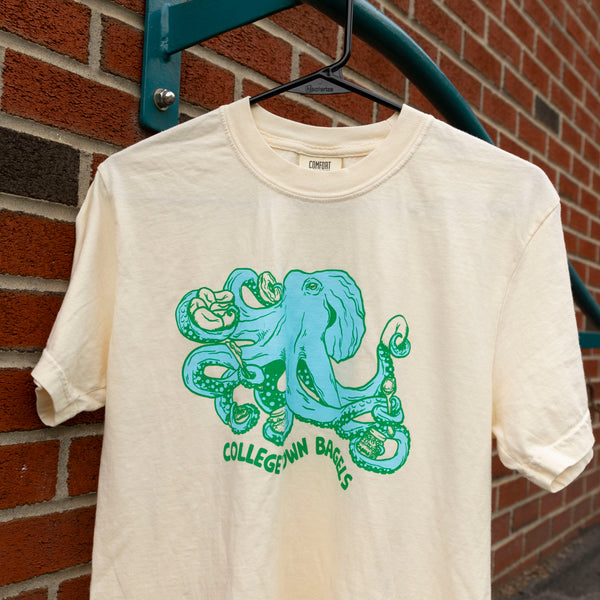 Collegetown Bagels Short Sleeve Cream Octopus Tee - Multiple Colors