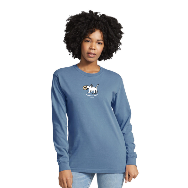 Long Sleeve Shirt - Dog With Bagel - Blue